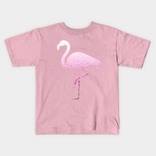 Ombre pink and white swirls doodles flamingo Kids T-Shirt